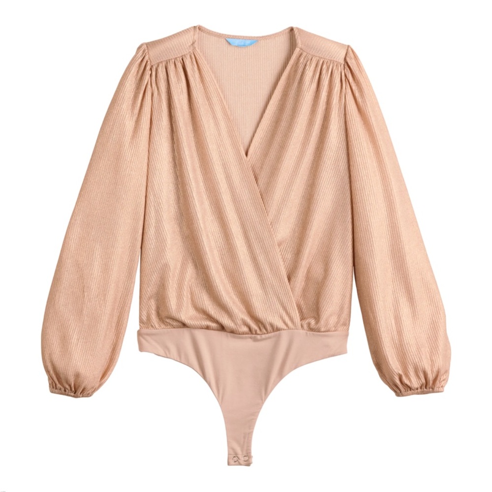 Women's DRAPER JAMES RSVP™ Long Sleeve Wrap Bodysuit Size XS